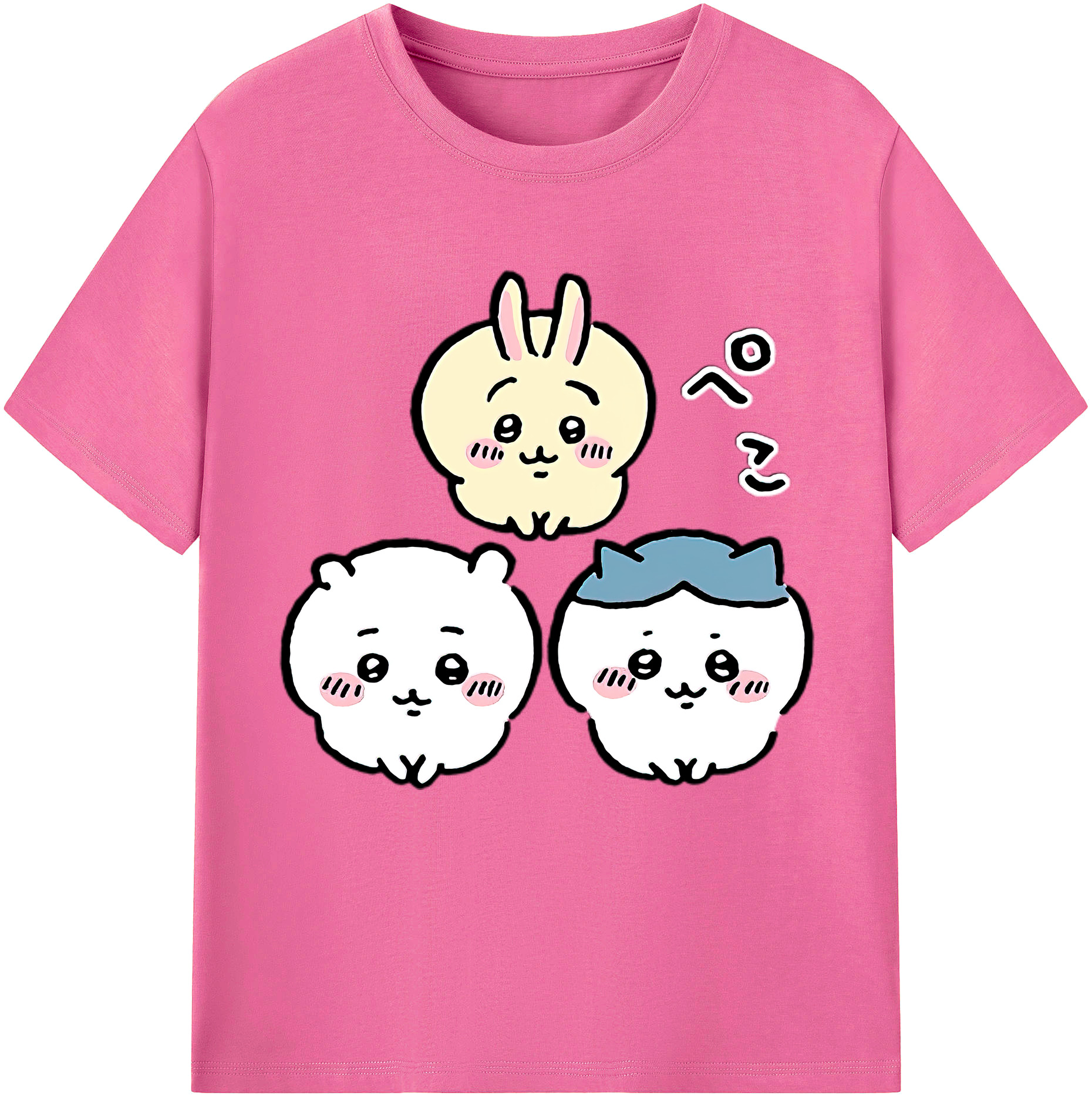 （画像用） ちいかわ うさぎ Chii-kawa usagi レディースカジュアルプリントTシャツ（綿100％）